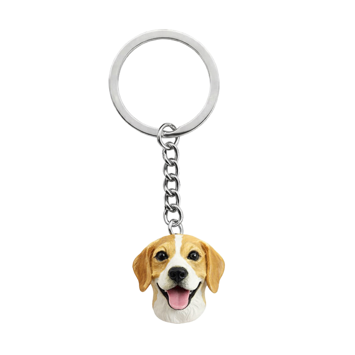 Custom Dog Face Keychain – Personalized Pet Portrait Keyring Gift for Dog Lovers