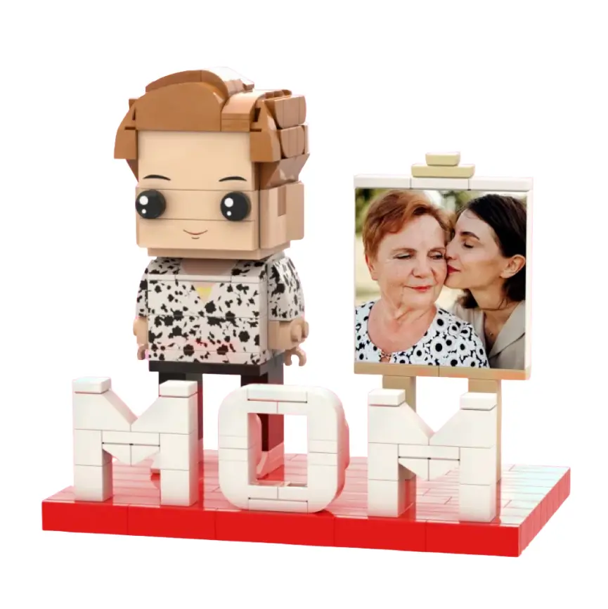 Full Body Custom Mom Brick Figure with Photo