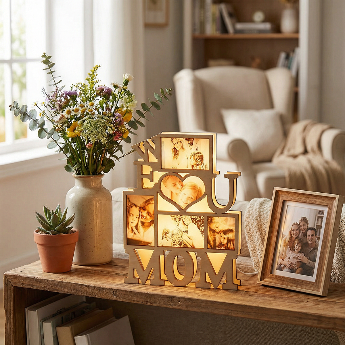 Custom Photo Night Light We Love You Creative Gifts for Mom