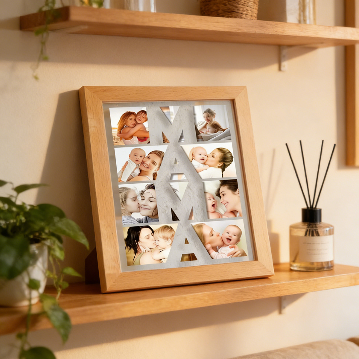 Custom Photo Night Light Wooden Frame Night Light Gift for Mom