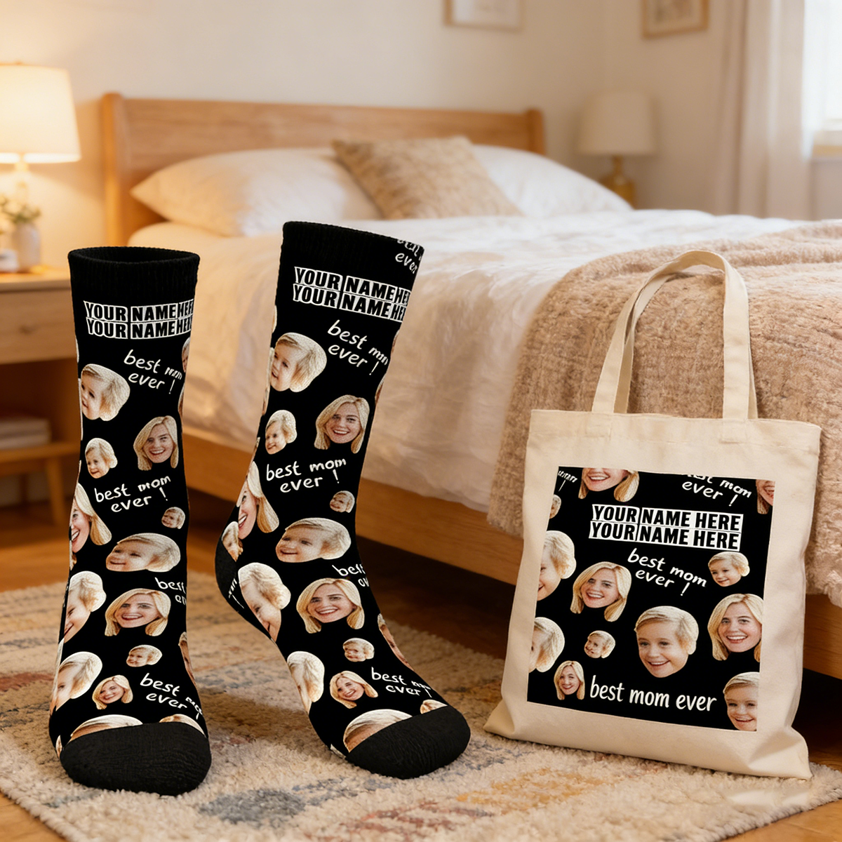 Custom Photo Socks Gifts For Mother Best Mom Ever