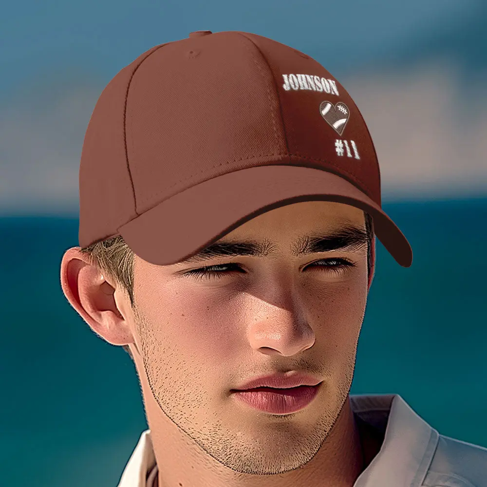 Personalized Football Team Caps Baseball Hats Game Day Gift Idea for Teammates and Sports Fans Back to School Gift