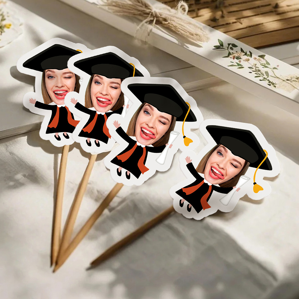 Personalized Graduation Cupcake Toppers 1 Piece Cake Decorations Party Favors Gift