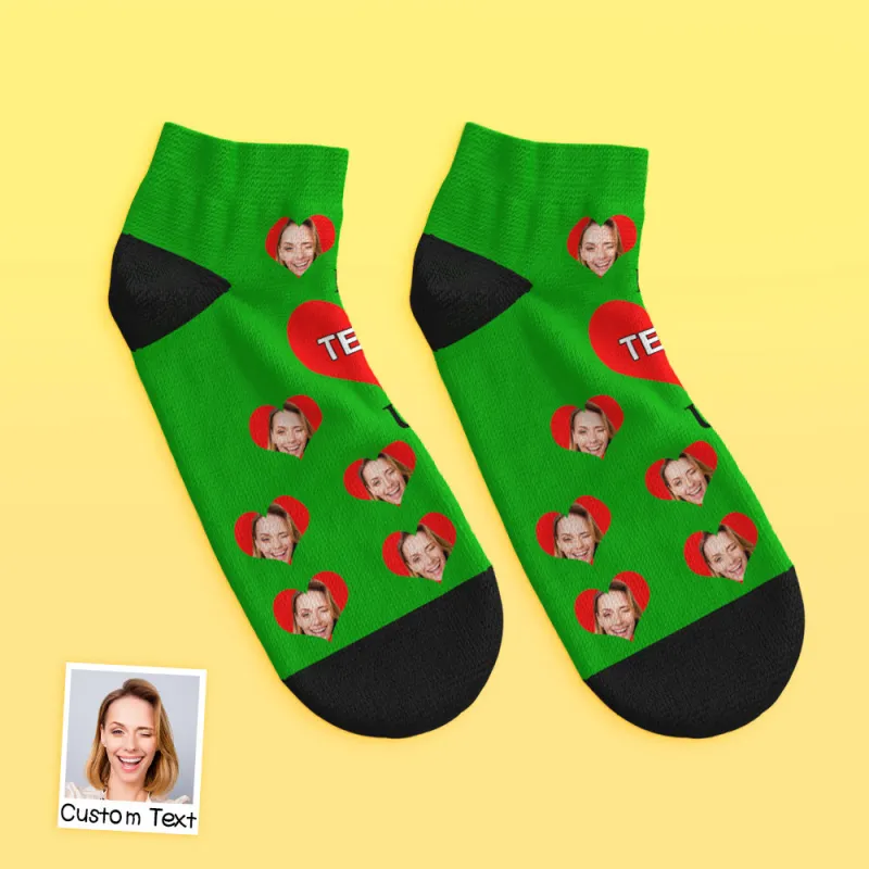 Custom Face Low Cut Ankle Socks – A Heartfelt "I Love U Mom" Gift for Every Occasion