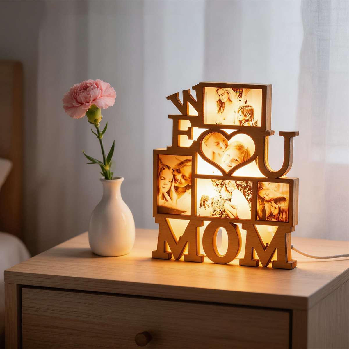 Custom Photo Night Light We Love You Creative Gifts for Mom