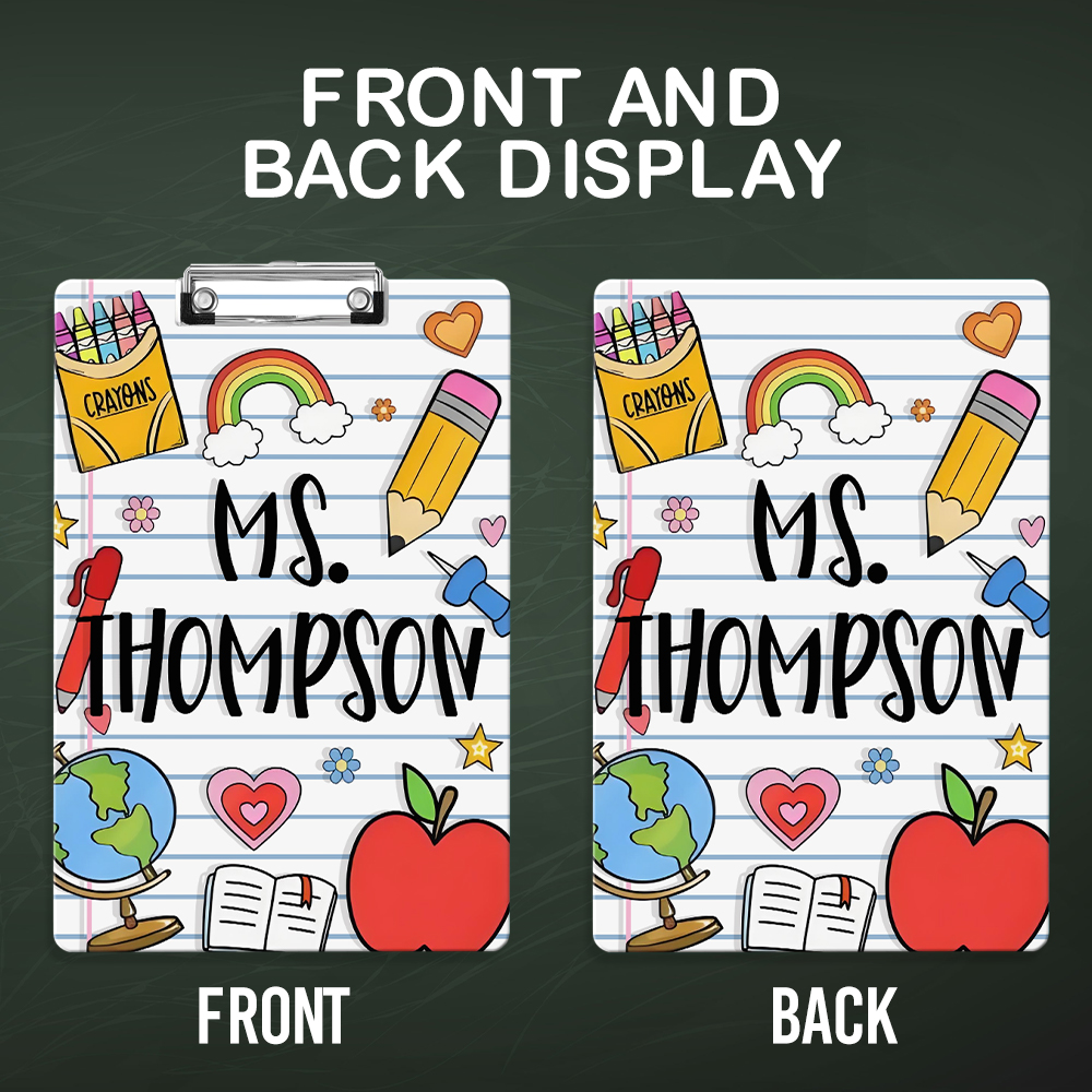 Custom Text Name Folder with Rainbow Stationery Design – Teacher's Day & Back to School Gift