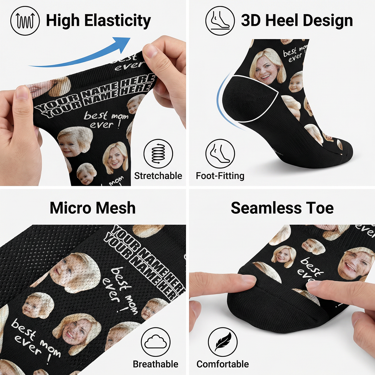 Custom Photo Socks Gifts For Mother Best Mom Ever