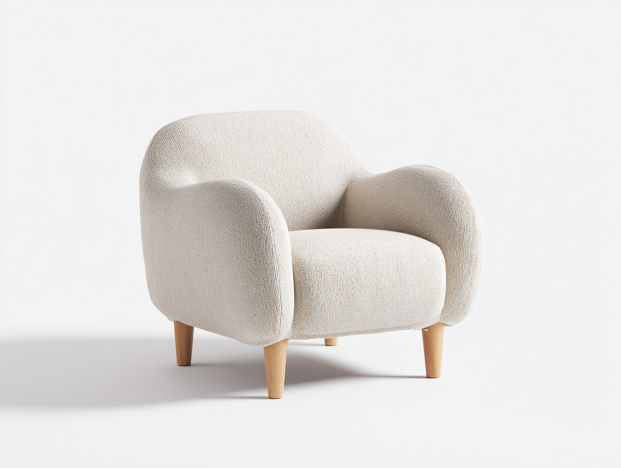 Poltrona in tessuto 78x85x82 cm - beige/color rovere - per salotto - design moderno-Graceare