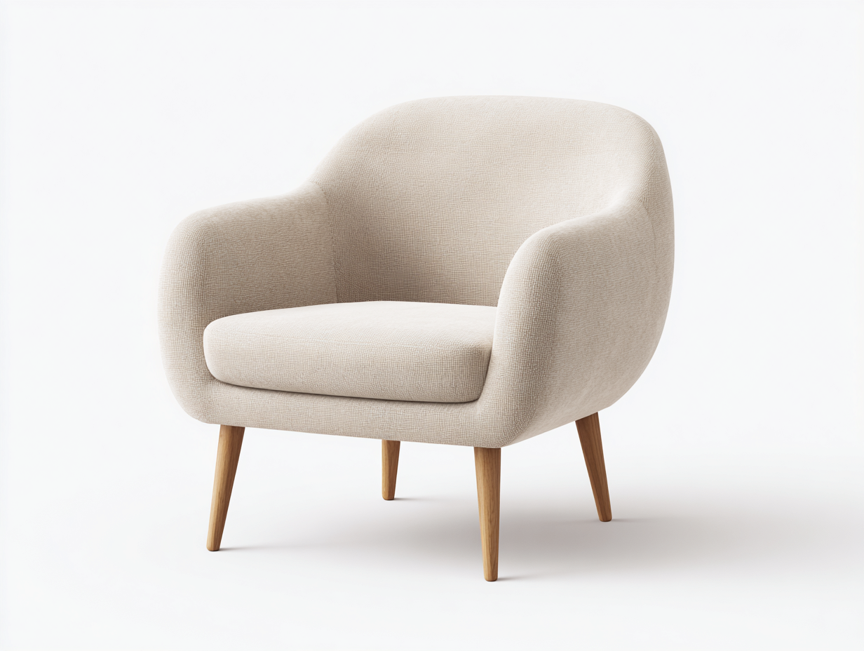 Poltrona in tessuto 80x78x82 cm - beige/color rovere - per soggiorno - design moderno-Graceare