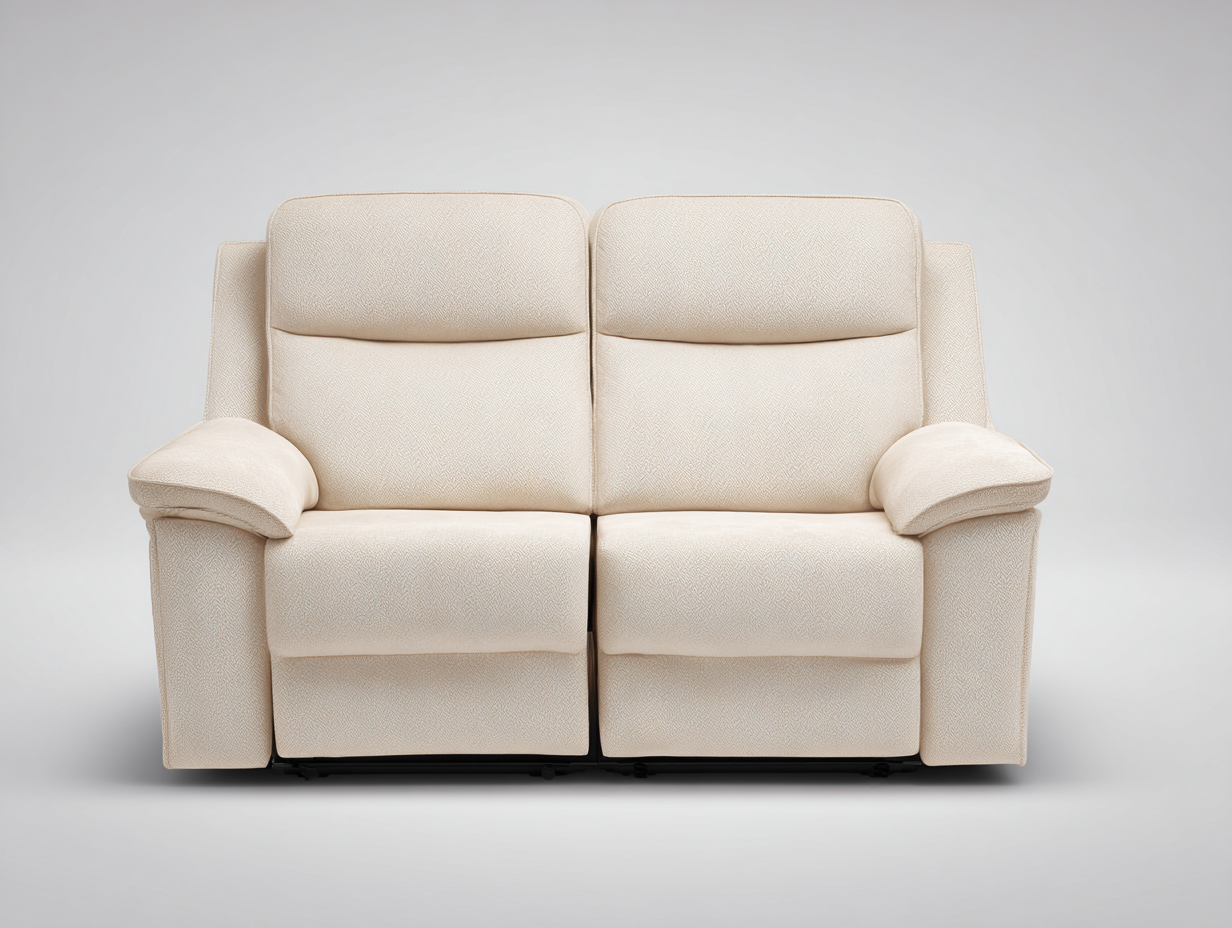 Divano a 2 posti in tessuto 155 x 95 x 100 cm - beige - per soggiorno - design ergonomico-Graceare