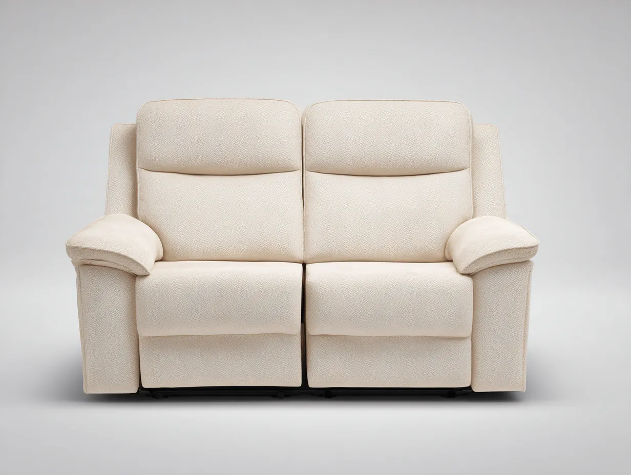 Divano a 2 posti in tessuto 155 x 95 x 100 cm - beige - per soggiorno - design ergonomico-Graceare