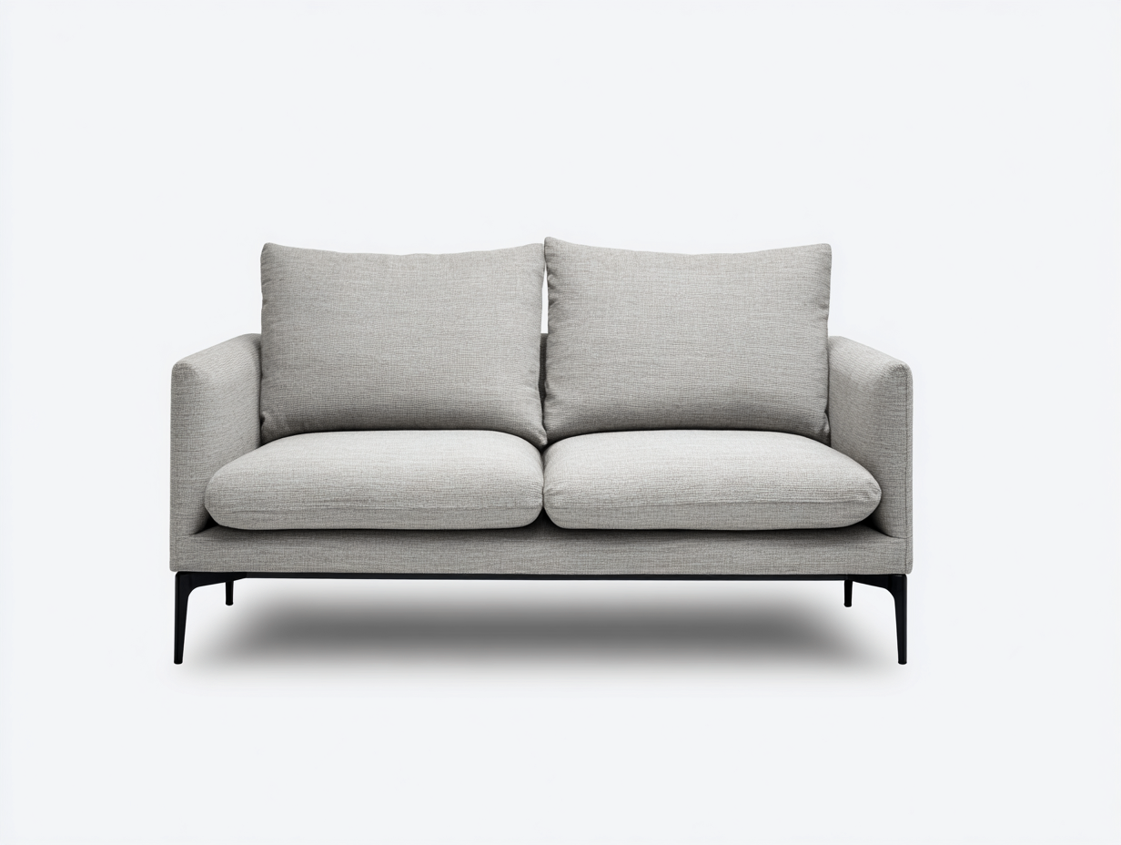 Divano 2 posti in tessuto 155x85x80 cm - grigio chiaro - per soggiorno - design moderno-Graceare