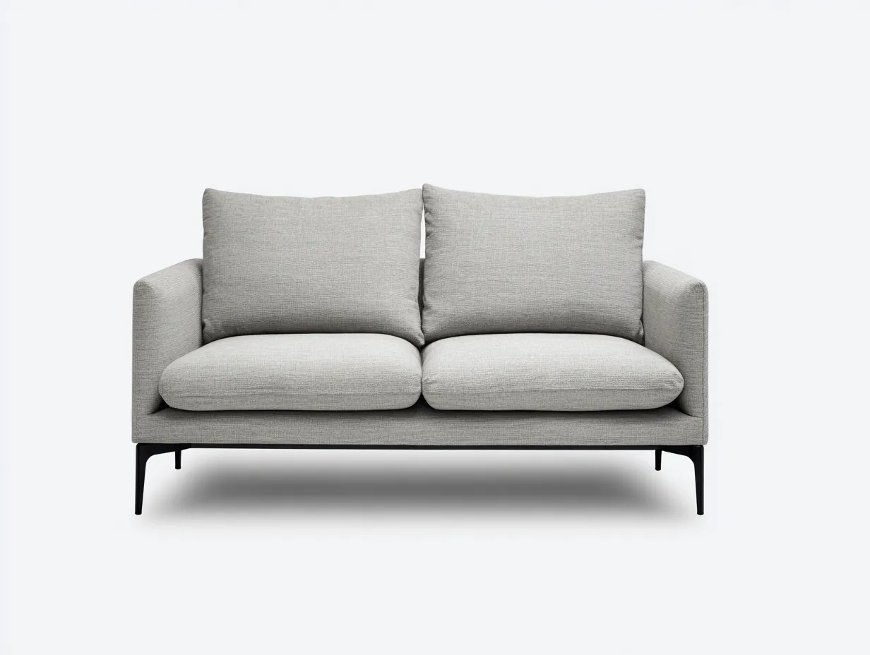 Divano 2 posti in tessuto 155x85x80 cm - grigio chiaro - per soggiorno - design moderno-Graceare