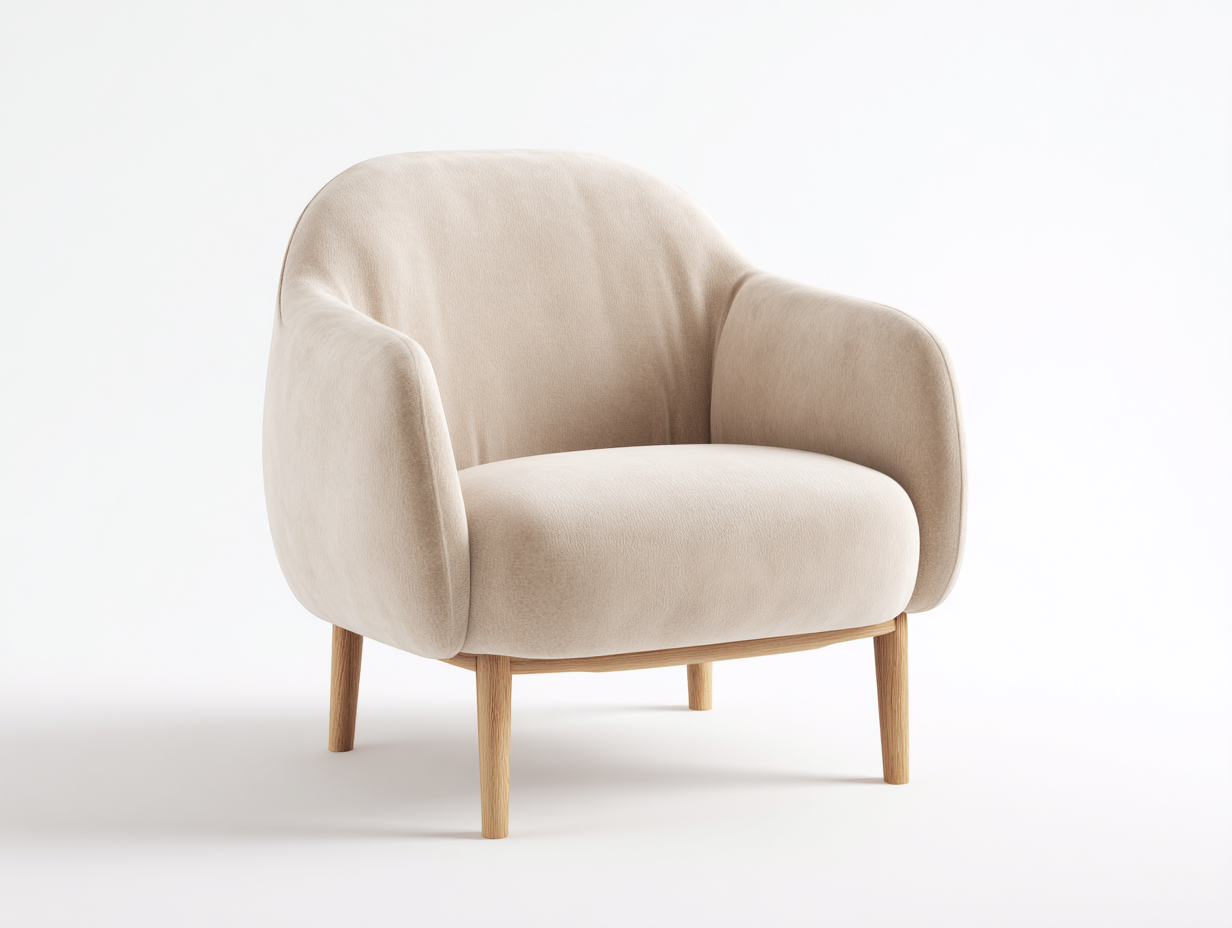 Poltrona in tessuto 82x80x78 cm - beige/color rovere - per soggiorno - design moderno-Graceare