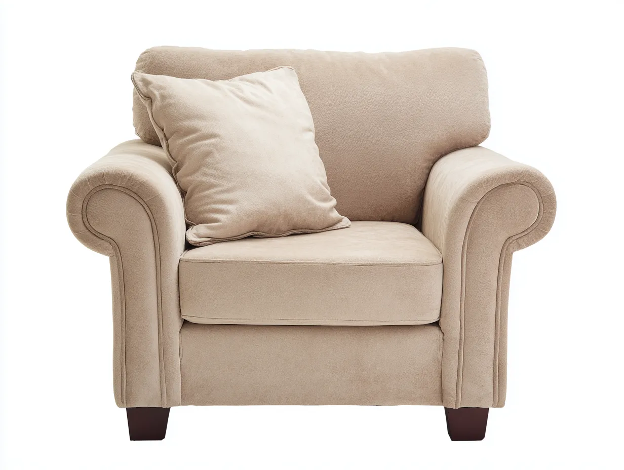 Poltrona con braccioli in tessuto 98x92x102 cm - beige/marrone - per soggiorno - design classico-Graceare