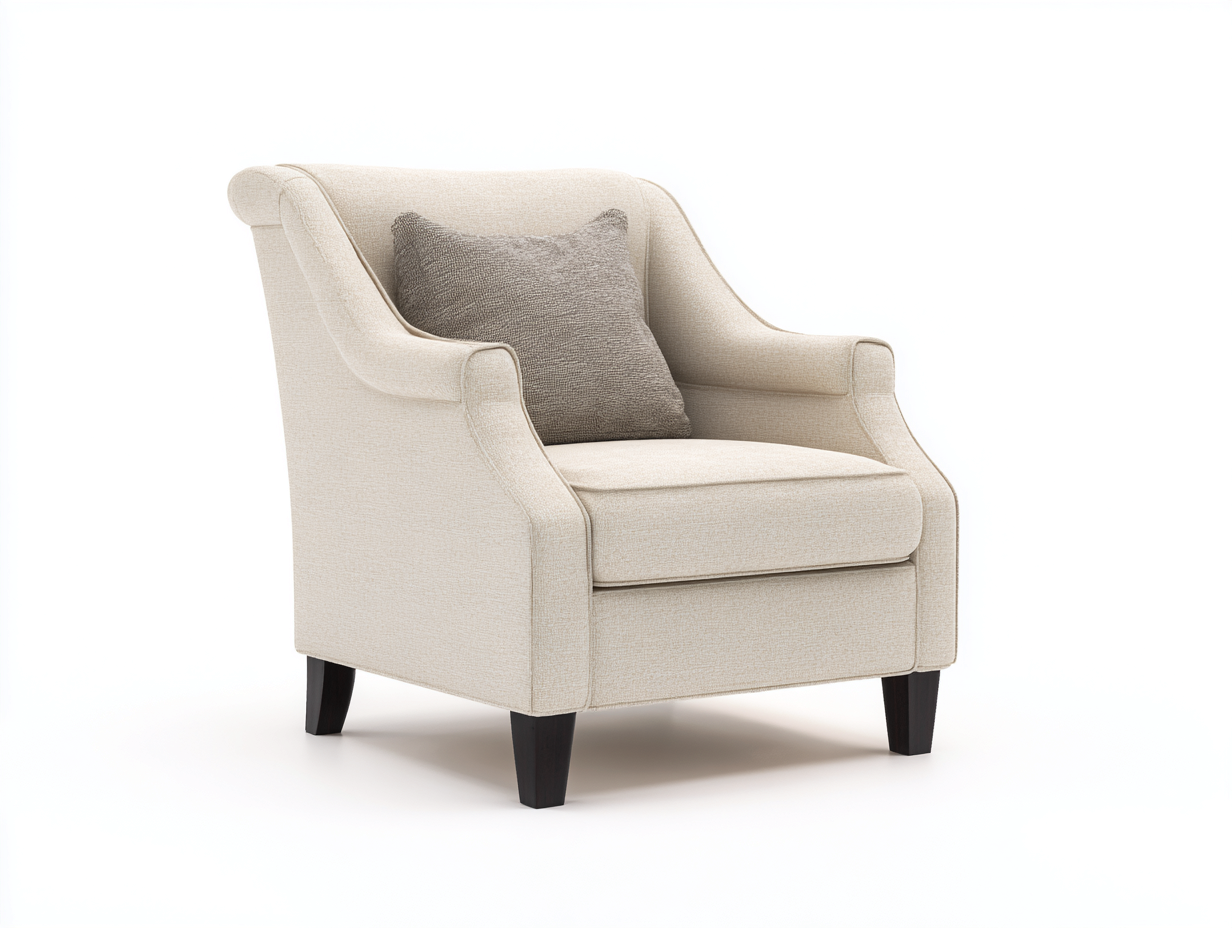 Poltrona in tessuto 75x80x95 cm - beige - per salotto - design moderno-Graceare