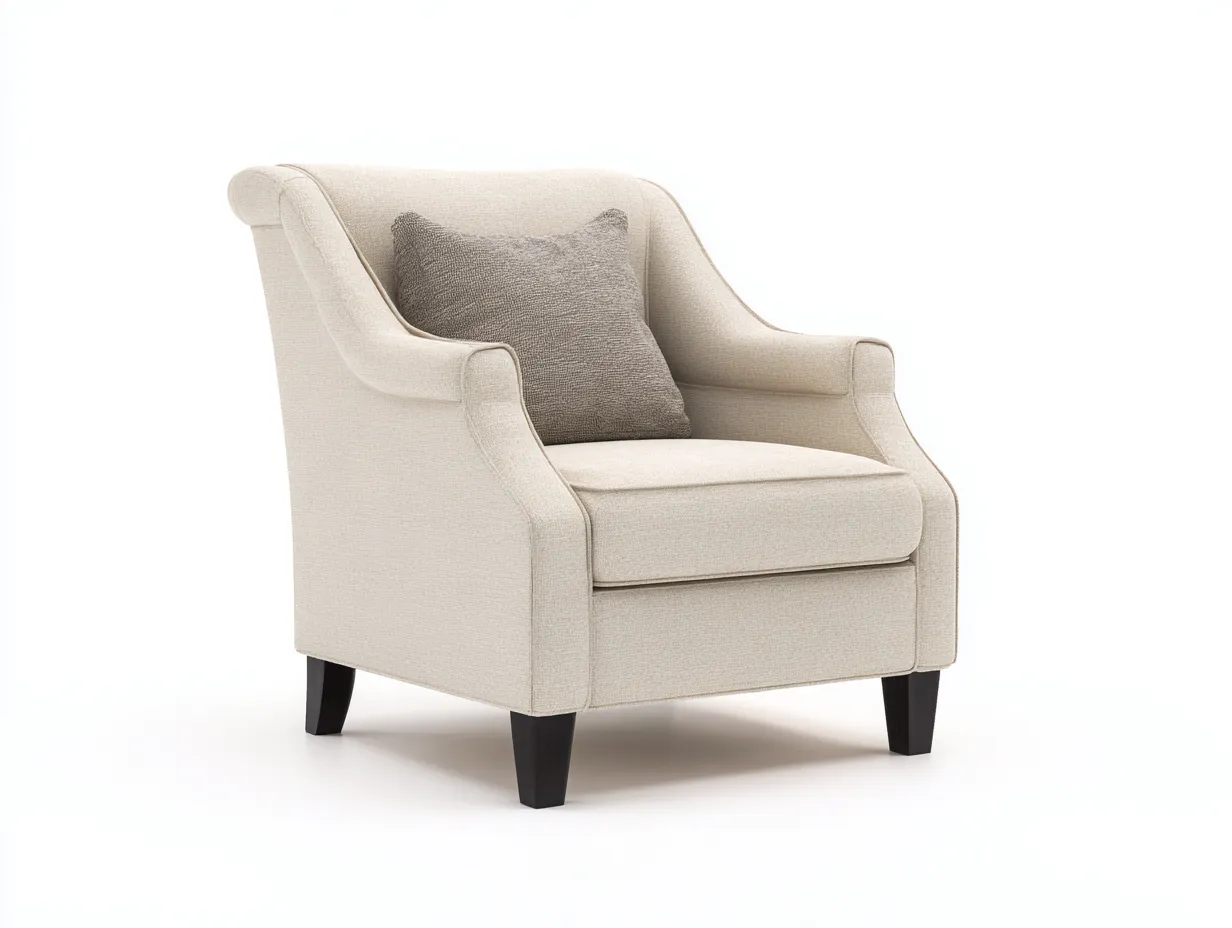 Poltrona in tessuto 75x80x95 cm - beige - per salotto - design moderno-Graceare