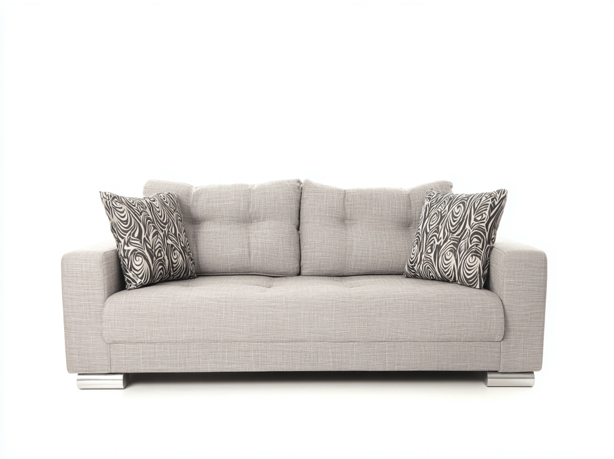 Divano 2 posti in tessuto 160x95x88 cm - grigio chiaro - per soggiorno - design moderno-Graceare