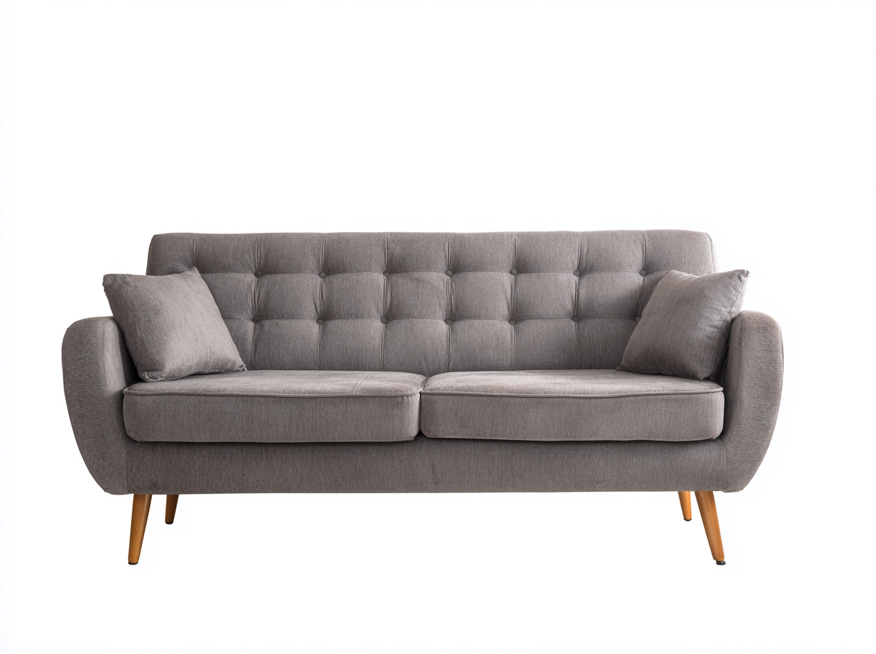 Divano 2 posti in tessuto 165x88x90 cm - grigio - per soggiorno - design moderno-Graceare