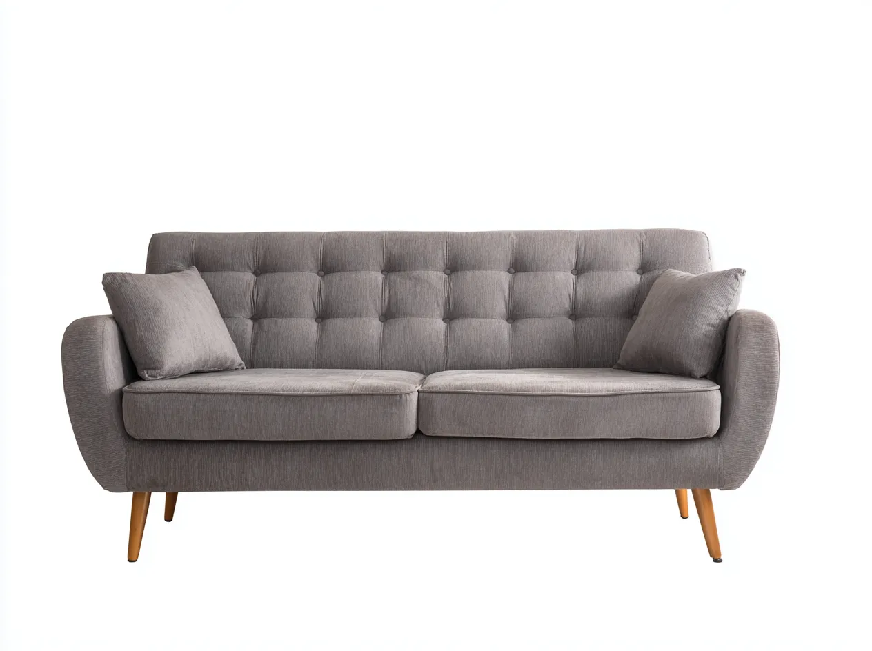 Divano 2 posti in tessuto 165x88x90 cm - grigio - per soggiorno - design moderno-Graceare