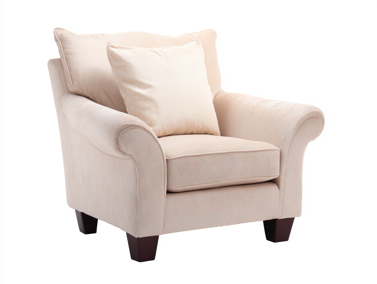 Poltrona in tessuto 80x85x95 cm - beige/marrone scuro - per salotto - design classico-Graceare