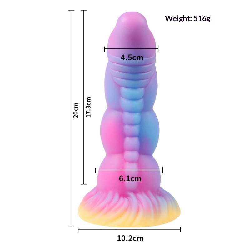 Glow in The Dark Platinum Silicone Dildo for Women Adult Sex Toy Flexible Realistic Penis Vibrator for G Spot Clitoral Stimulation