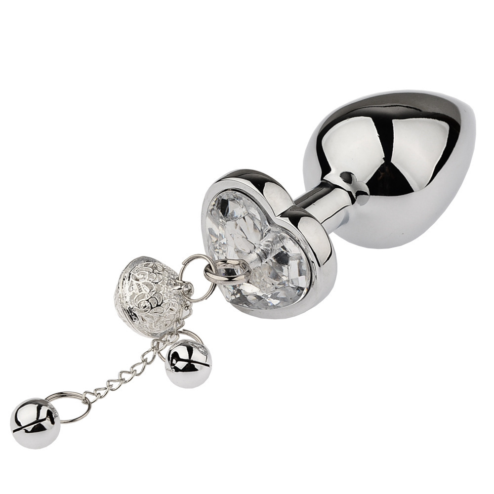 Metal Anal Plug with Bell BDSM Adult Toy for Beginners and Experienced Users Sensual Play Kit with Nipple Clamps and Butt Expansion Training Set-Crimson Secret