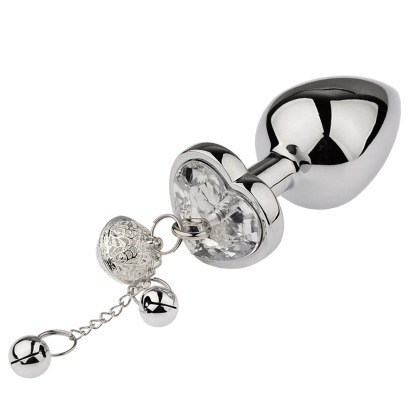 Metal Anal Plug with Bell BDSM Adult Toy for Beginners and Experienced Users Sensual Play Kit with Nipple Clamps and Butt Expansion Training Set-Crimson Secret