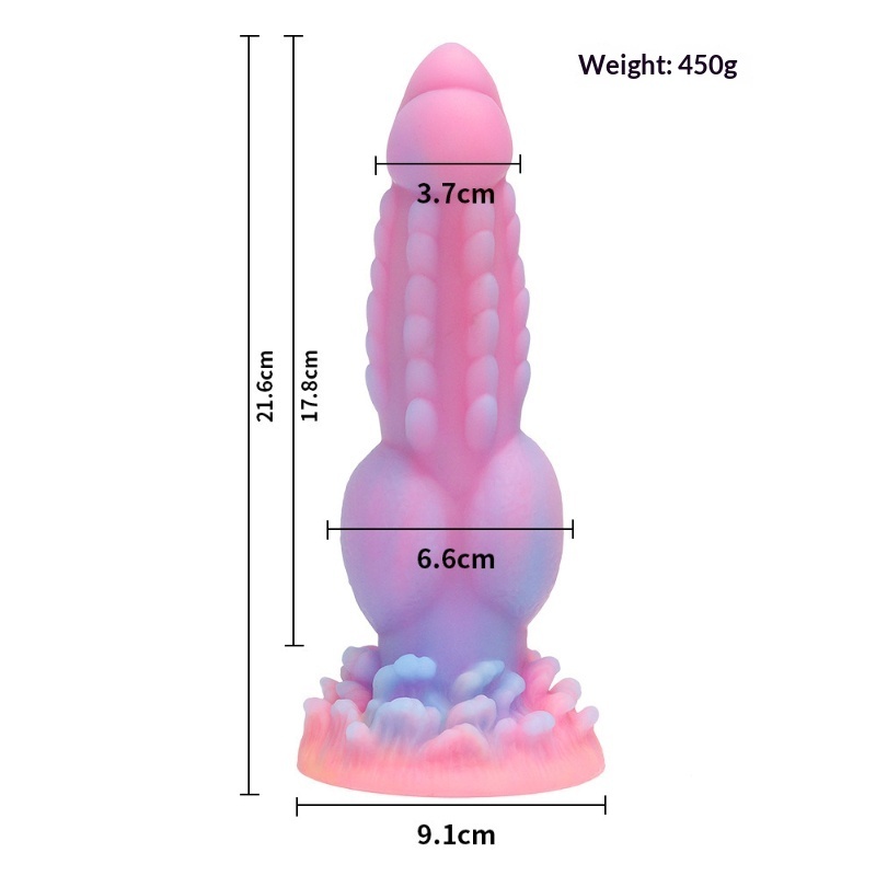 Glow in The Dark Platinum Silicone Dildo for Women Adult Sex Toy Flexible Realistic Penis Vibrator for G Spot Clitoral Stimulation