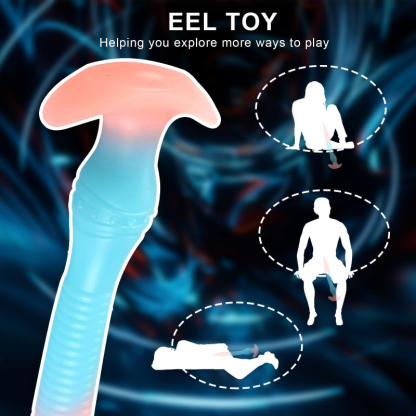 Glow in The Dark Eel Super Long Flexible Silicone Butt Plug Wearable Invisible Design for Extended Wear and Stretching