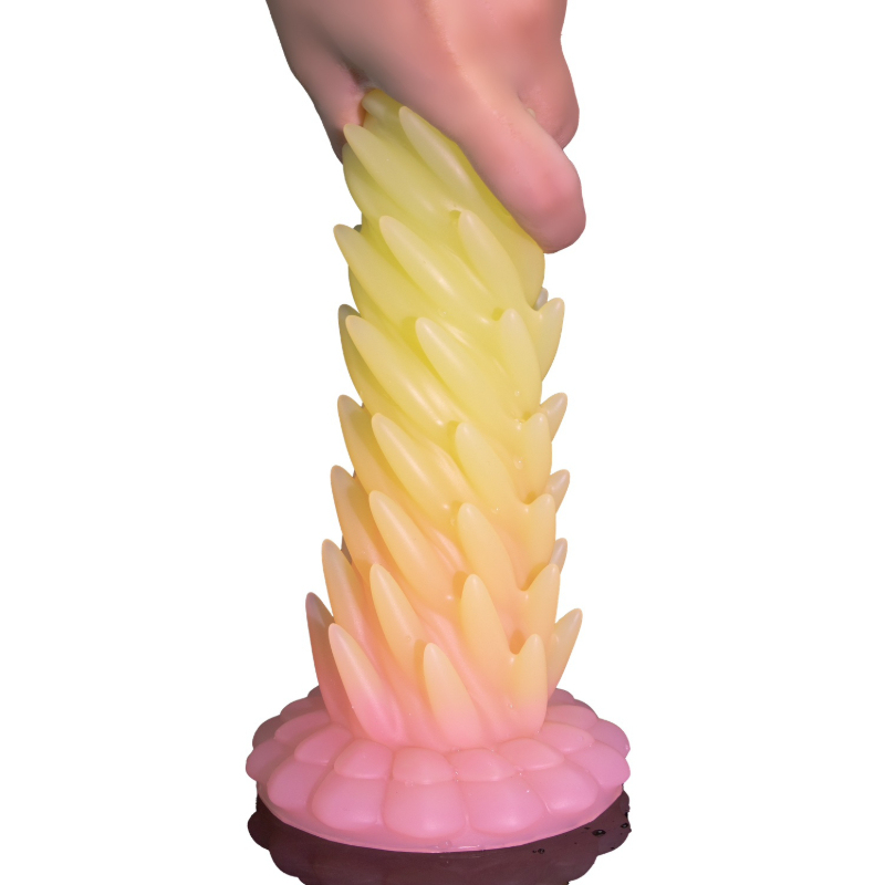 Glow in The Dark Hedgehog Butt Plug Anal Toy for Men Women Silicone Anal Training Kit with Suction Base