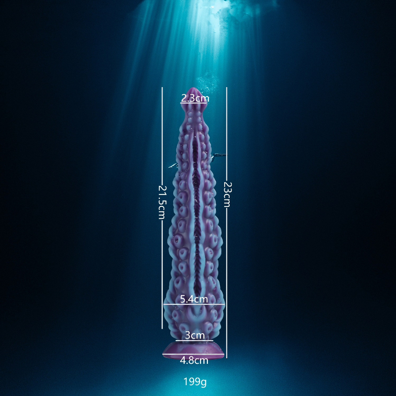 Liquid Silicone Mixed Color Octopus Tentacle Adult Back Court Sex Toys Female Masturbator Anal Plug Fake Penis Big Penis