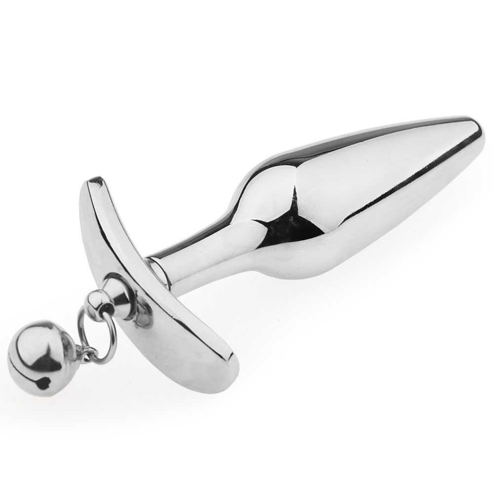 Metal Silicone Removable Anchor Butt Plug with Bell for Outdoor Wear and Play-Crimson Secret