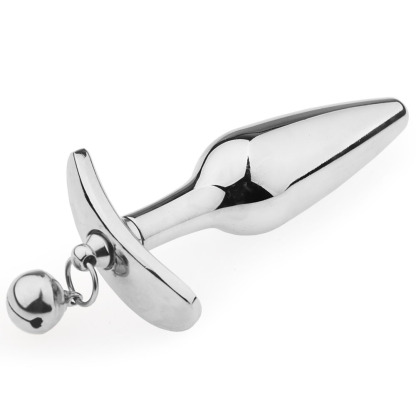Metal Silicone Removable Anchor Butt Plug with Bell for Outdoor Wear and Play-Crimson Secret