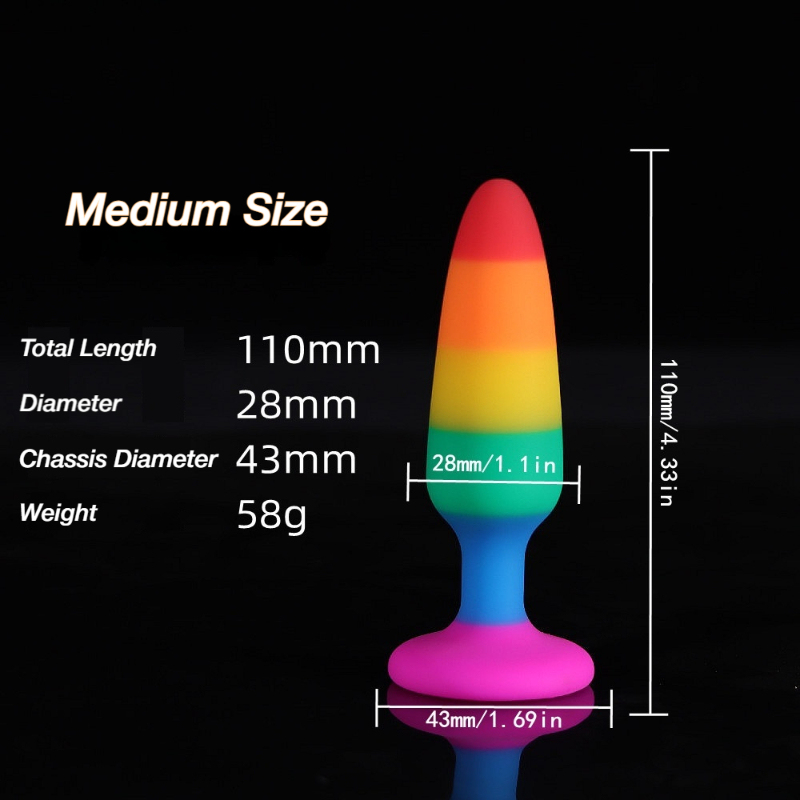 Rainbow Silicone Anal Plug Set for G Spot Stimulation and Anal Training