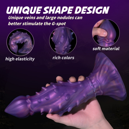 Liquid Silicone Anal Plug Dildo with Large Bumps Extra Large Wave Texture Adult Toy for Sensual Pleasure