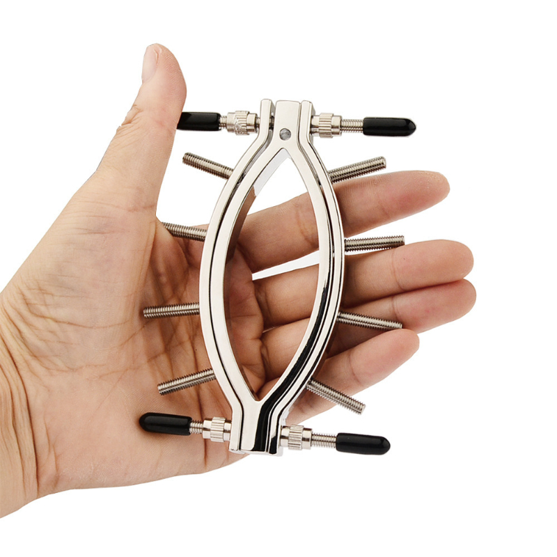 Surgical Steel Clit Clamp Nipple Clamps for Women 8 Screw Adjustable BDSM Nipple Clamps Labia Clamps for Nipple Play and Vaginal Teasing-Crimson Secret