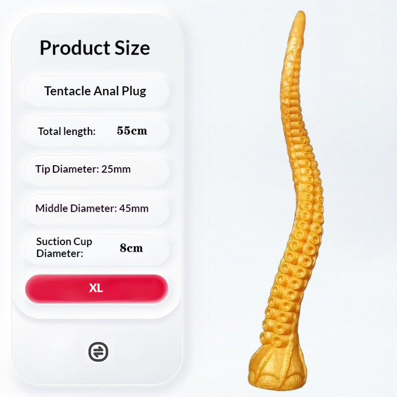 Extra Large Thick Octopus Tentacle Anal Plug for Advanced Stretching Super Soft Liquid Silicone Anal Toy for Men and Women