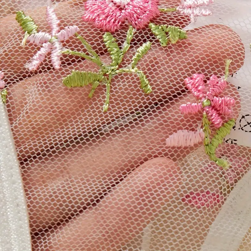 White floral lace babydoll teddy lingerie set with G-string and bra for women, ideal for romantic intimate wear.