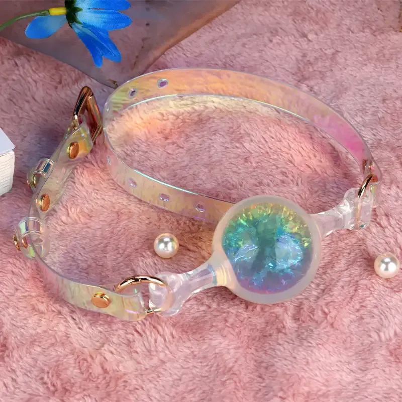 Premium Ball Gag for Adults BDSM Sensory Deprivation Tool Platinum Silicone Bondage Gear with Adjustable Strap for Safe Play