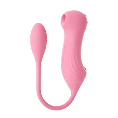 Jill Off Rechargeable Waterproof G Spot and Clitoral Stimulator Dual Vibrating Egg Insertable Adult Toy for Women Whisper Quiet Powerful Suction Orgasmic Massager