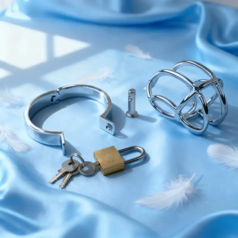 Male Chastity Device Lock for Men Stainless Steel Cock Cage with Anti Off Ring Adult Sex Toys for Couples BDSM