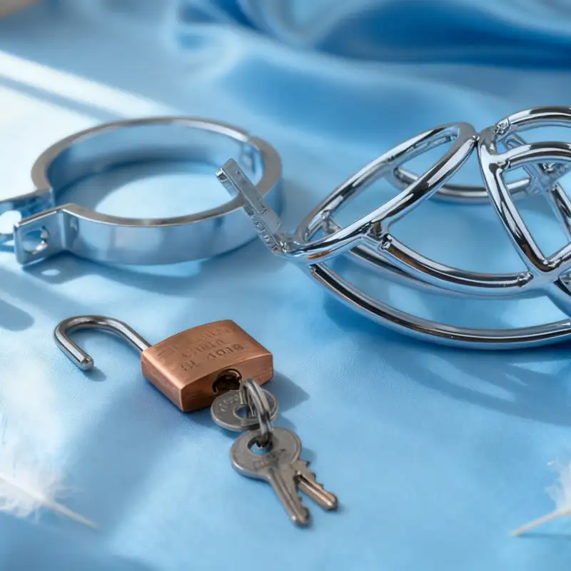 Male Chastity Device Lock for Men Stainless Steel Cock Cage with Anti Off Ring Adult Sex Toys for Couples BDSM