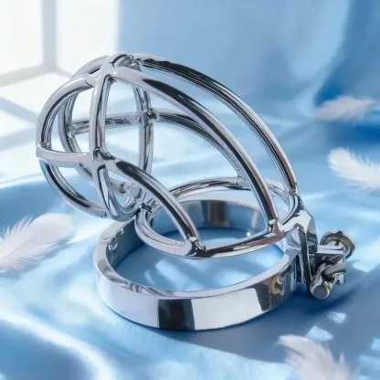 Male Chastity Device Lock for Men Stainless Steel Cock Cage with Anti Off Ring Adult Sex Toys for Couples BDSM