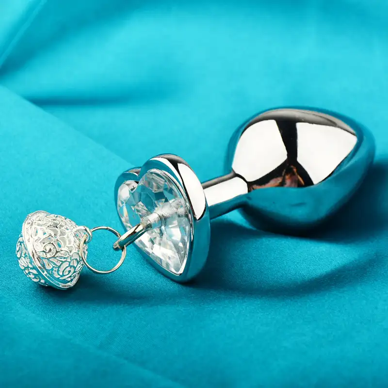 Metal Anal Plug with Bell BDSM Adult Toy for Beginners and Experienced Users Sensual Play Kit with Nipple Clamps and Butt Expansion Training Set