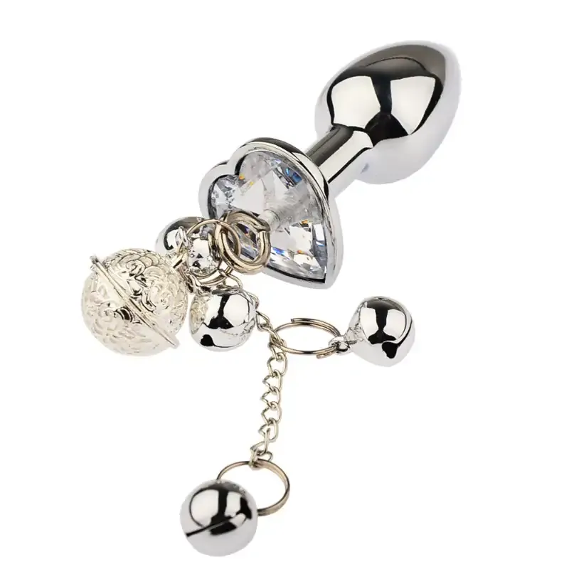 Metal Anal Plug with Bell BDSM Adult Toy for Beginners and Experienced Users Sensual Play Kit with Nipple Clamps and Butt Expansion Training Set