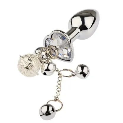 Metal Anal Plug with Bell BDSM Adult Toy for Beginners and Experienced Users Sensual Play Kit with Nipple Clamps and Butt Expansion Training Set