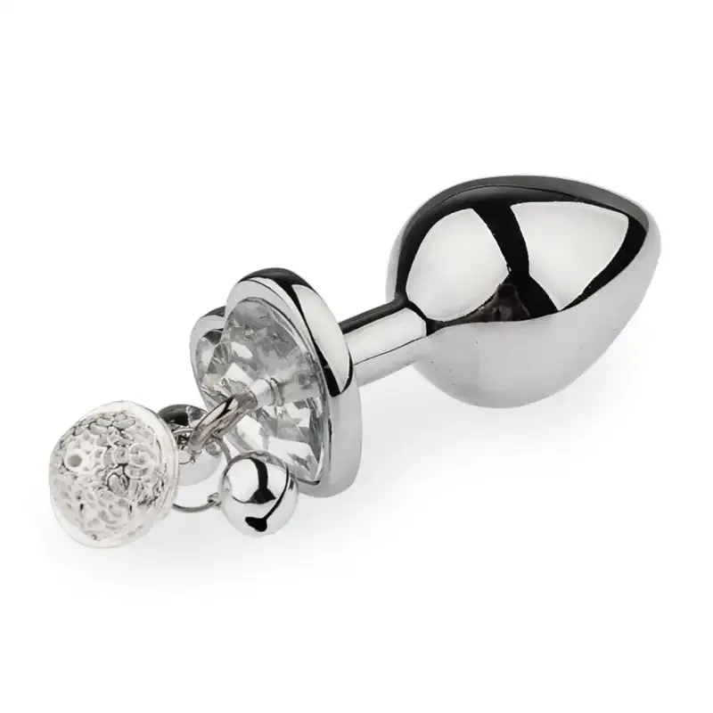 Metal Anal Plug with Bell BDSM Adult Toy for Beginners and Experienced Users Sensual Play Kit with Nipple Clamps and Butt Expansion Training Set