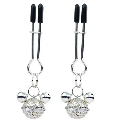 Metal Anal Plug with Bell BDSM Adult Toy for Beginners and Experienced Users Sensual Play Kit with Nipple Clamps and Butt Expansion Training Set