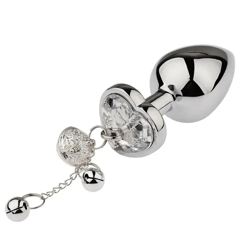 Metal Anal Plug with Bell BDSM Adult Toy for Beginners and Experienced Users Sensual Play Kit with Nipple Clamps and Butt Expansion Training Set